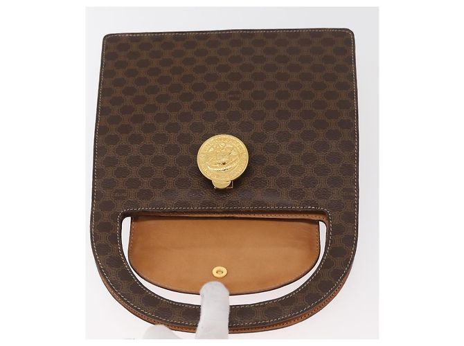 Céline Borsa a mano in tela Macadam Medallion CELINE in pelle PVC marrone oro Auth INZ093A D'oro - vista 15