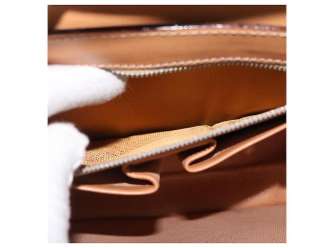 Céline Borsa a mano in tela Macadam Medallion CELINE in pelle PVC marrone oro Auth INZ093A D'oro - vista 21
