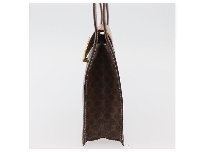 Céline Borsa a mano in tela Macadam Medallion CELINE in pelle PVC marrone oro Auth INZ093A D'oro - vista 4