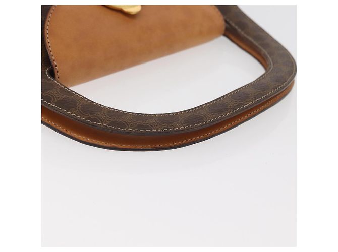 Céline Borsa a mano in tela Macadam Medallion CELINE in pelle PVC marrone oro Auth INZ093A D'oro - vista 7