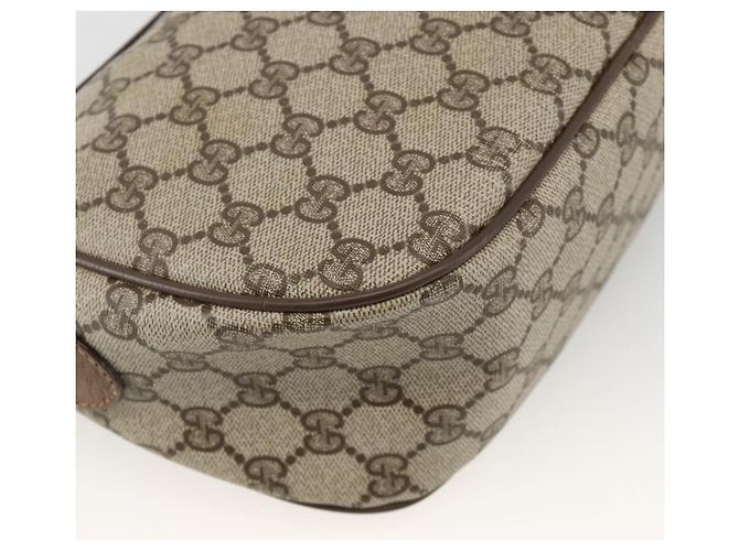 Borsa Sherry Line GG Supreme Web di GUCCI in PVC beige e oro 89 02 032 Auth INZ106 D'oro - vista 13