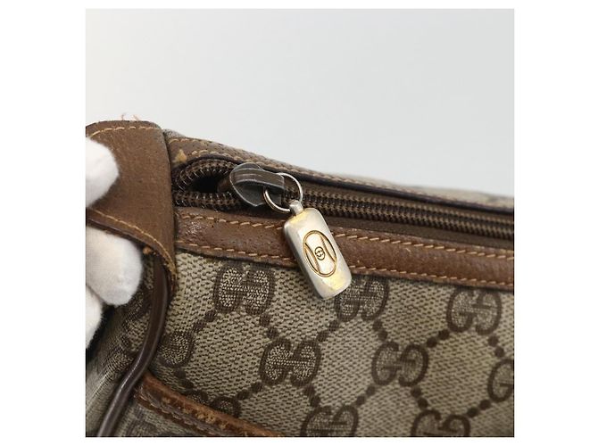 Borsa Sherry Line GG Supreme Web di GUCCI in PVC beige e oro 89 02 032 Auth INZ106 D'oro - vista 14