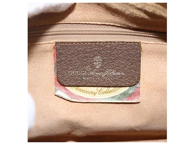 Borsa Sherry Line GG Supreme Web di GUCCI in PVC beige e oro 89 02 032 Auth INZ106 D'oro - vista 15