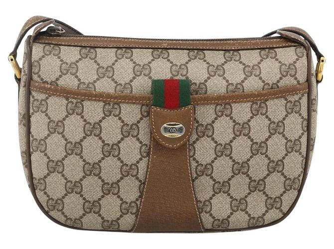 Borsa Sherry Line GG Supreme Web di GUCCI in PVC beige e oro 89 02 032 Auth INZ106 D'oro - vista 2