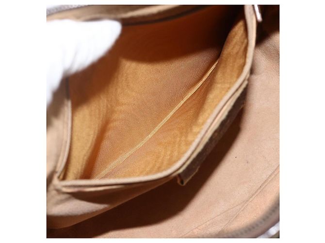 Borsa Sherry Line GG Supreme Web di GUCCI in PVC beige e oro 89 02 032 Auth INZ106 D'oro - vista 20