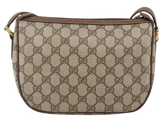 Borsa Sherry Line GG Supreme Web di GUCCI in PVC beige e oro 89 02 032 Auth INZ106 D'oro - vista 3
