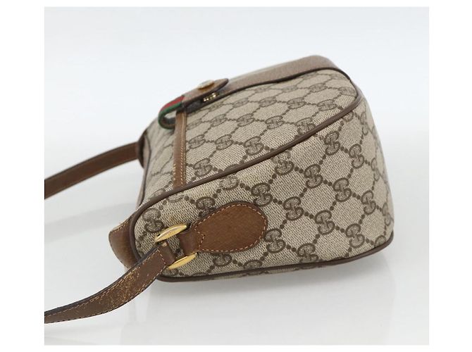 Borsa Sherry Line GG Supreme Web di GUCCI in PVC beige e oro 89 02 032 Auth INZ106 D'oro - vista 4