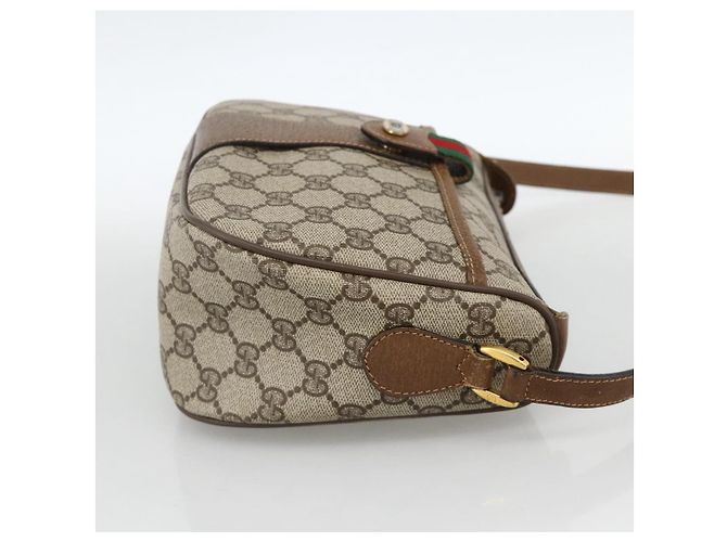 Borsa Sherry Line GG Supreme Web di GUCCI in PVC beige e oro 89 02 032 Auth INZ106 D'oro - vista 5