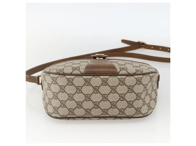 Borsa Sherry Line GG Supreme Web di GUCCI in PVC beige e oro 89 02 032 Auth INZ106 D'oro - vista 9
