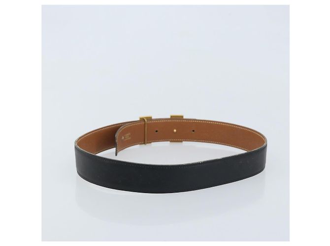 Hermès Cintura HERMES Constance H in pelle 31,5"" nera Auth YKZ106 Nero - vista 2