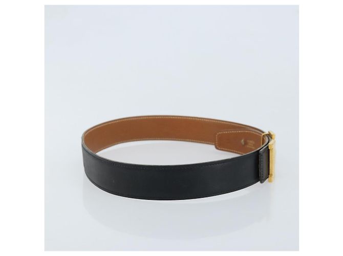 Hermès Cintura HERMES Constance H in pelle 31,5"" nera Auth YKZ106 Nero - vista 4