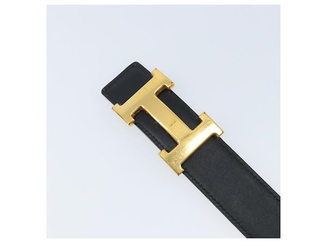 Hermès Cintura HERMES Constance H in pelle 31,5"" nera Auth YKZ106 Nero - vista 6