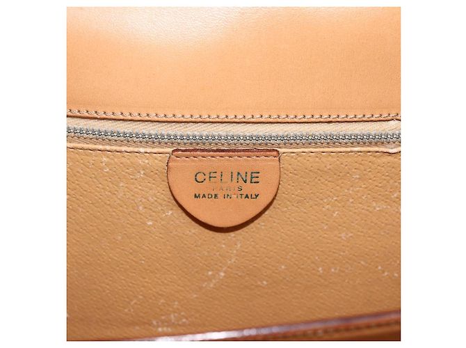 Céline Borsa a mano in tela Macadam CELINE in pelle PVC marrone e oro Auth hk3589 D'oro - vista 15