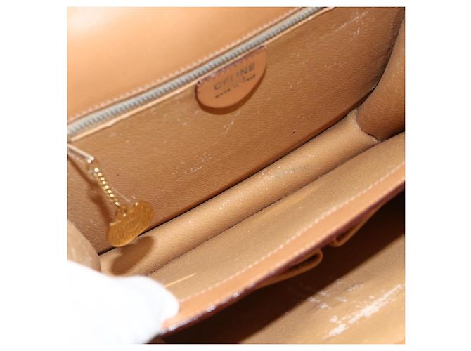Céline Borsa a mano in tela Macadam CELINE in pelle PVC marrone e oro Auth hk3589 D'oro - vista 16
