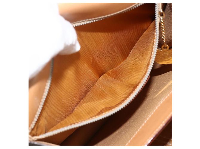 Céline Borsa a mano in tela Macadam CELINE in pelle PVC marrone e oro Auth hk3589 D'oro - vista 20