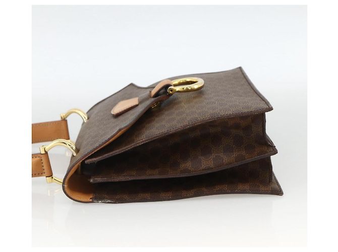Céline Borsa a mano in tela Macadam CELINE in pelle PVC marrone e oro Auth hk3589 D'oro - vista 4
