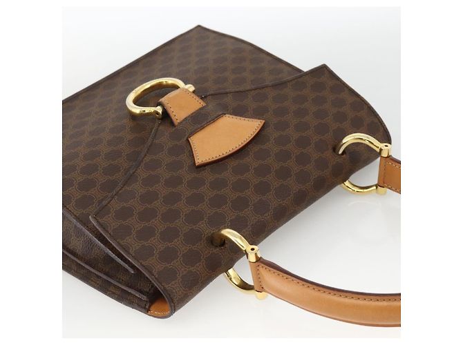 Céline Borsa a mano in tela Macadam CELINE in pelle PVC marrone e oro Auth hk3589 D'oro - vista 6