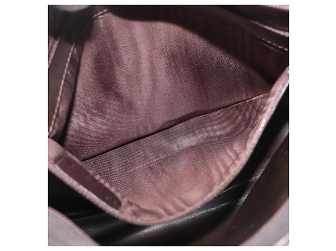 BALLY Borsa Tote a Catena Nylon Marrone Oro Auth 172818 D'oro - vista 21