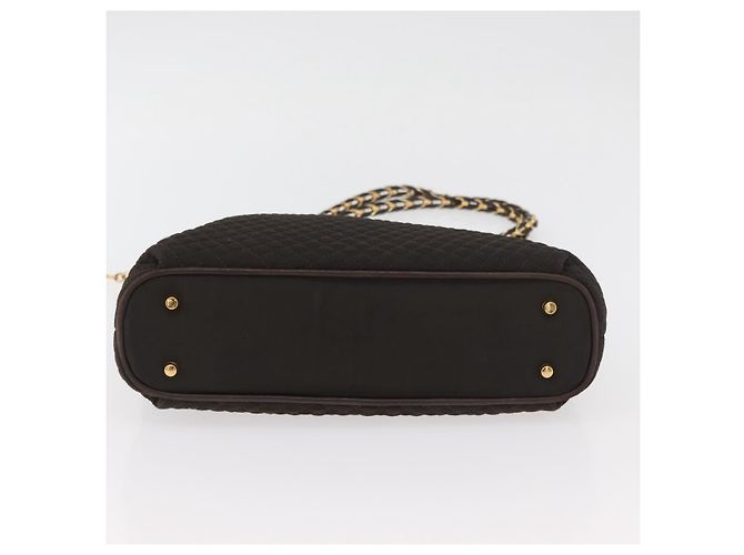 BALLY Borsa Tote a Catena Nylon Marrone Oro Auth 172818 D'oro - vista 9