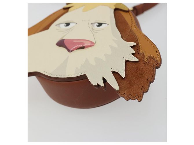 LOEWE - Borsa Hin in pelle marrone del Castello Errante di Howl di Studio Ghibli Auth 158609SM D'oro - vista 14