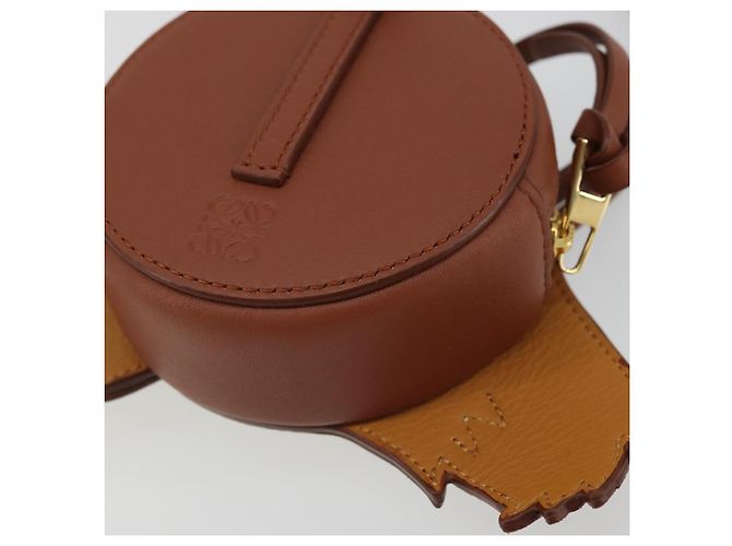 LOEWE - Borsa Hin in pelle marrone del Castello Errante di Howl di Studio Ghibli Auth 158609SM D'oro - vista 16