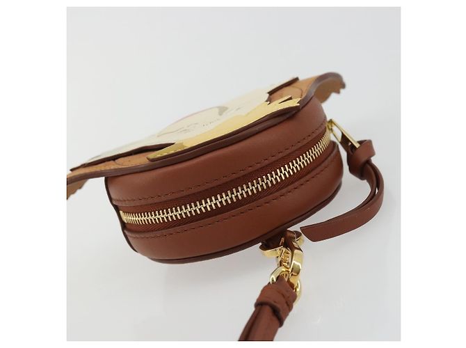 LOEWE - Borsa Hin in pelle marrone del Castello Errante di Howl di Studio Ghibli Auth 158609SM D'oro - vista 6