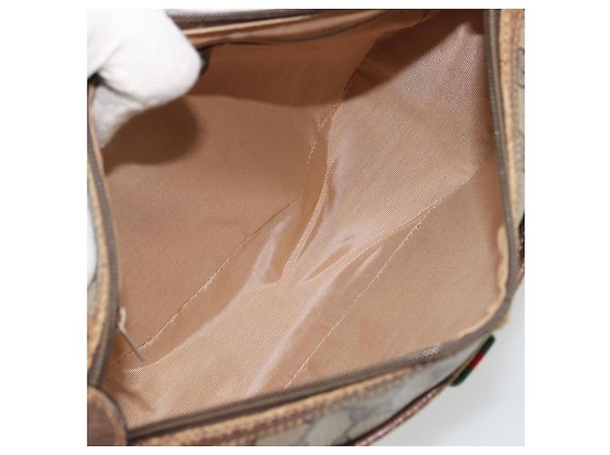 Borsa Sherry Line GG Supreme Web di GUCCI in PVC beige e oro 89 02 077 Auth 174712 D'oro - vista 17