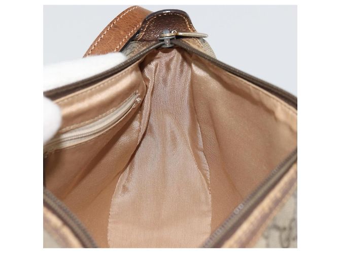 Borsa Sherry Line GG Supreme Web di GUCCI in PVC beige e oro 89 02 077 Auth 174712 D'oro - vista 18