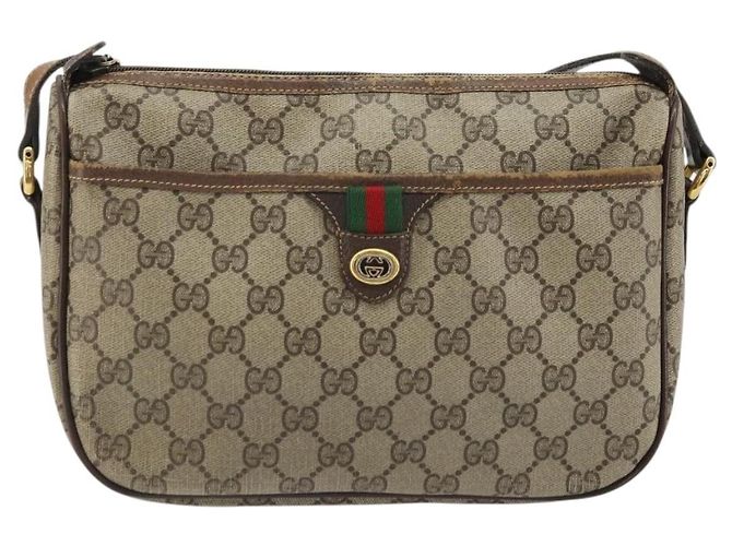 Borsa Sherry Line GG Supreme Web di GUCCI in PVC beige e oro 89 02 077 Auth 174712 D'oro - vista 2