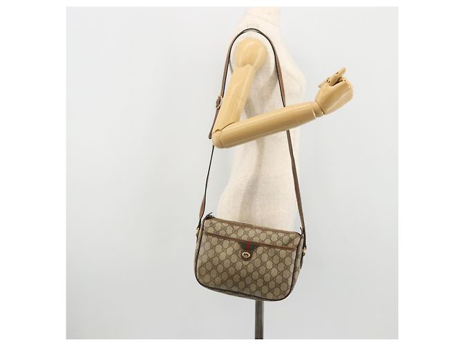 Borsa Sherry Line GG Supreme Web di GUCCI in PVC beige e oro 89 02 077 Auth 174712 D'oro - vista 24