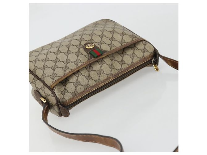 Borsa Sherry Line GG Supreme Web di GUCCI in PVC beige e oro 89 02 077 Auth 174712 D'oro - vista 6