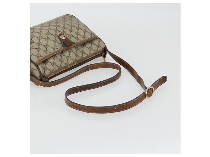 Borsa Sherry Line GG Supreme Web di GUCCI in PVC beige e oro 89 02 077 Auth 174712 D'oro - vista 7