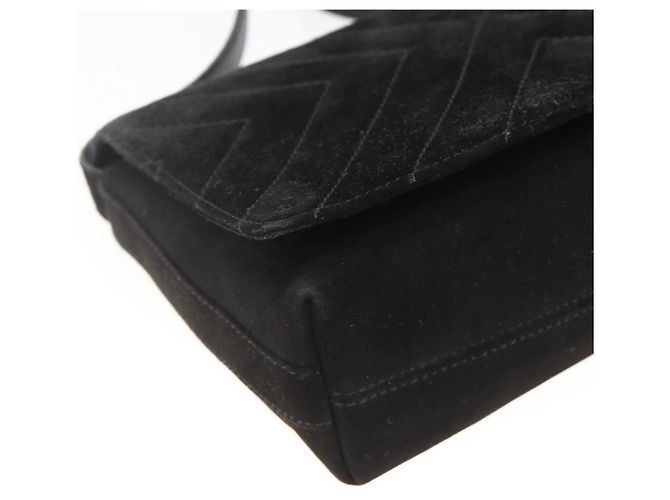 Borsa a Spalla Salvatore Ferragamo in Pelle Scamosciata Nera e Oro Auth bs34238 Nero D'oro - vista 11