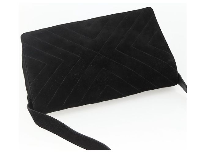 Borsa a Spalla Salvatore Ferragamo in Pelle Scamosciata Nera e Oro Auth bs34238 Nero D'oro - vista 6