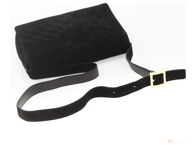 Borsa a Spalla Salvatore Ferragamo in Pelle Scamosciata Nera e Oro Auth bs34238 Nero D'oro - vista 7