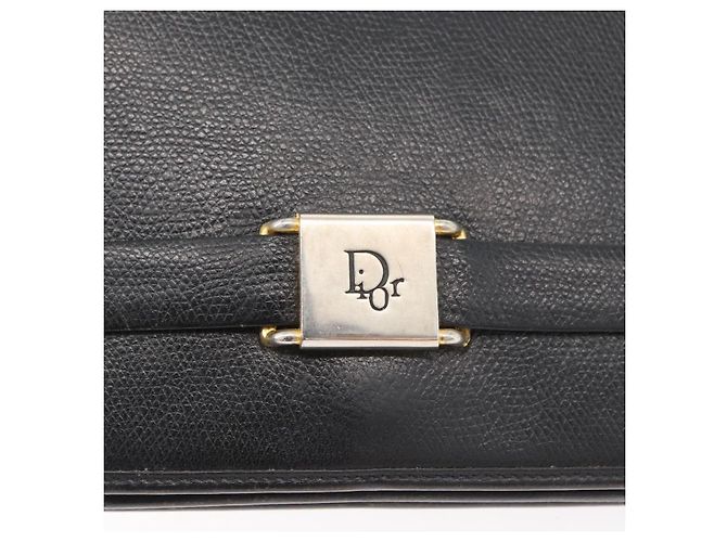Christian Dior Schultertasche aus Leder Schwarz Gold Auth ka3727 Golden - Ansicht 14