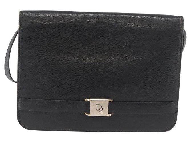 Christian Dior Schultertasche aus Leder Schwarz Gold Auth ka3727 Golden - Ansicht 2