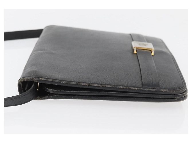 Christian Dior Schultertasche aus Leder Schwarz Gold Auth ka3727 Golden - Ansicht 5