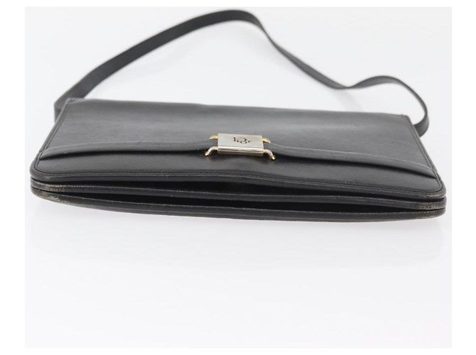 Christian Dior Schultertasche aus Leder Schwarz Gold Auth ka3727 Golden - Ansicht 9