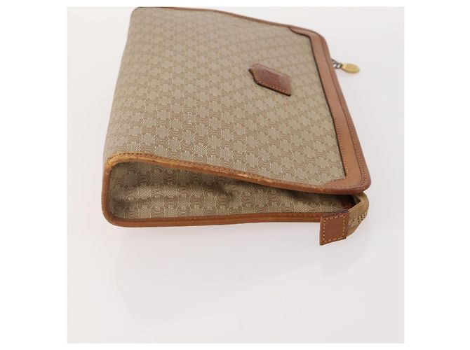 Borsa C Sulky in tela Macadam CÉLINE in pelle PVC 4 pezzi marrone beige navy Auth 166797 Blu navy - vista 10