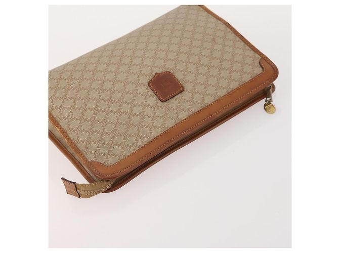 Borsa C Sulky in tela Macadam CÉLINE in pelle PVC 4 pezzi marrone beige navy Auth 166797 Blu navy - vista 11