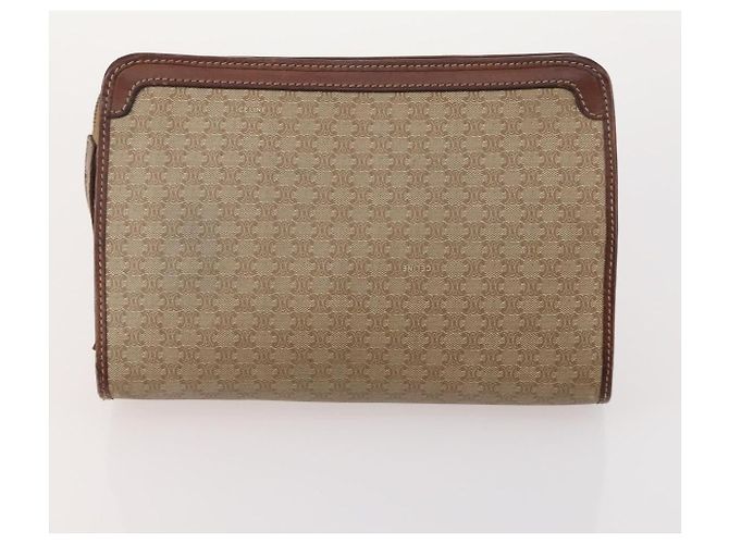 Borsa C Sulky in tela Macadam CÉLINE in pelle PVC 4 pezzi marrone beige navy Auth 166797 Blu navy - vista 15