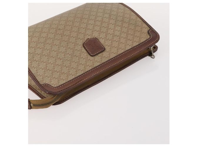Borsa C Sulky in tela Macadam CÉLINE in pelle PVC 4 pezzi marrone beige navy Auth 166797 Blu navy - vista 17