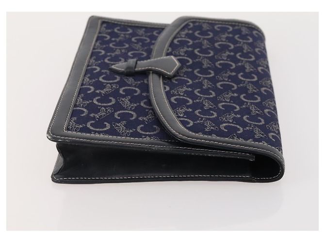 Borsa C Sulky in tela Macadam CÉLINE in pelle PVC 4 pezzi marrone beige navy Auth 166797 Blu navy - vista 22