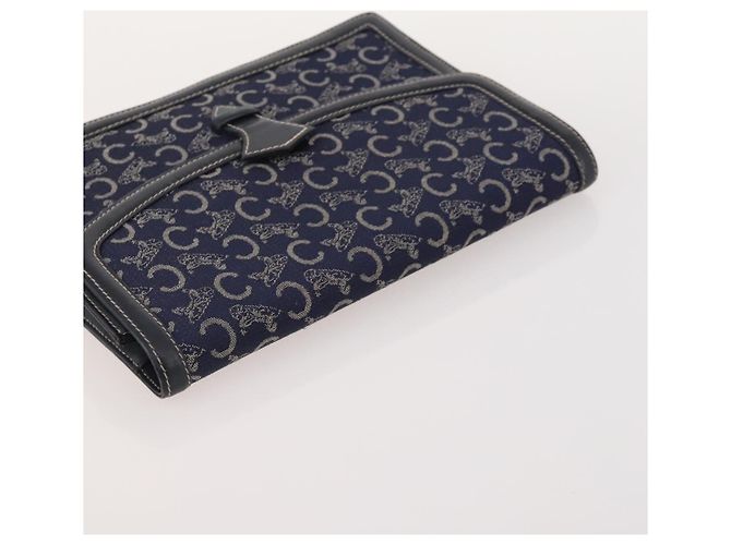 Borsa C Sulky in tela Macadam CÉLINE in pelle PVC 4 pezzi marrone beige navy Auth 166797 Blu navy - vista 23
