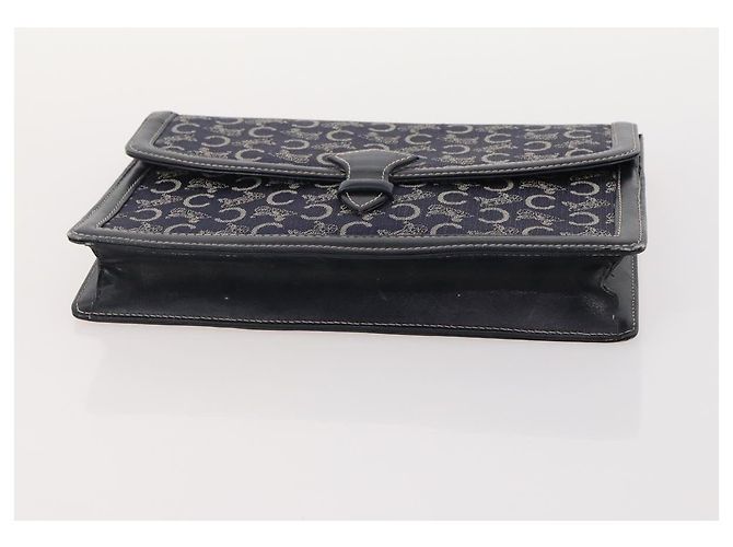 Borsa C Sulky in tela Macadam CÉLINE in pelle PVC 4 pezzi marrone beige navy Auth 166797 Blu navy - vista 24