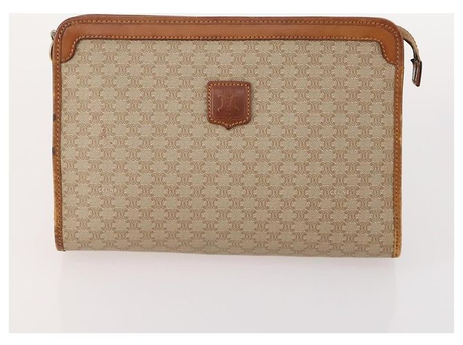 Borsa C Sulky in tela Macadam CÉLINE in pelle PVC 4 pezzi marrone beige navy Auth 166797 Blu navy - vista 8