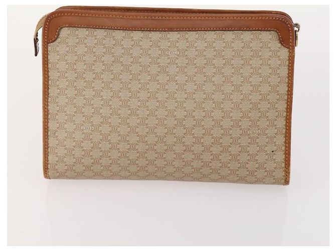 Borsa C Sulky in tela Macadam CÉLINE in pelle PVC 4 pezzi marrone beige navy Auth 166797 Blu navy - vista 9