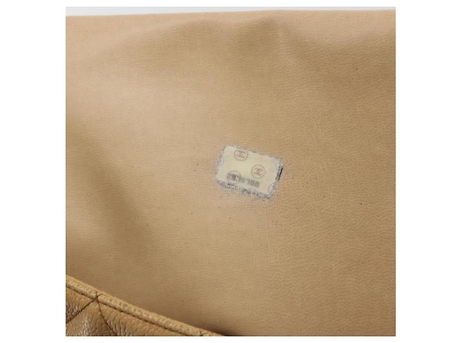 CHANEL Borsa a Spalla Matelassé Catena Pelle Caviar Beige Oro CC Auth YKZ963 D'oro - vue 22