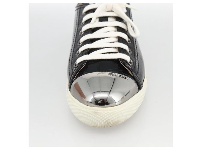 Miu Miu Sneakers aus Lackleder 36 1/2 Schwarz CC Auth am11207A - Ansicht 10